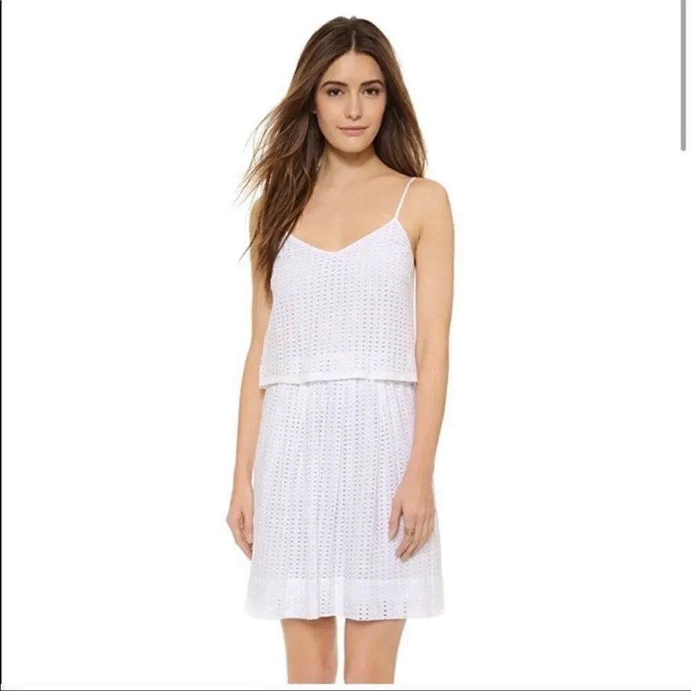 Madewell White Overlay Eyelet Dress Size 2